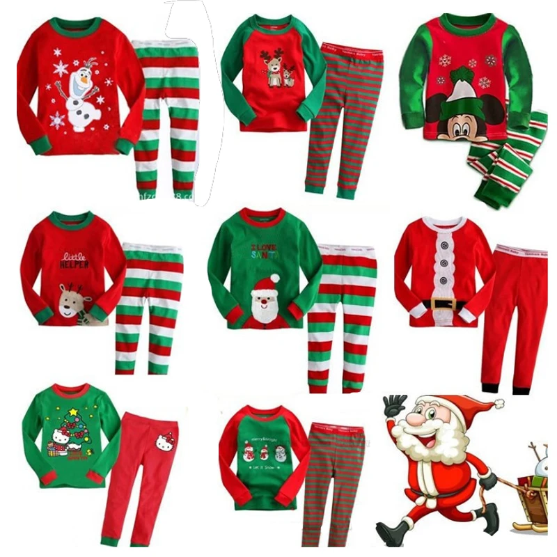 kids christmas clothes  family christmas pajamas for kids set home 100% cotton sleep wear