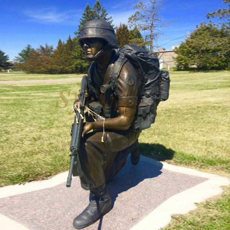 China Factory Supplier Brass Copper Bronze Soldier Statues Sculpture For Outdoor Decoration