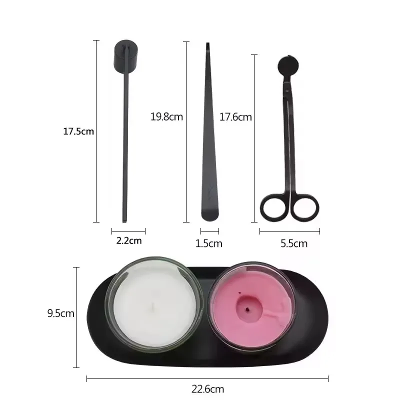 Black  Candle Scissors  Wick Care Kit Set Candle Accessories Stainless Steel Wick Trimmer Set