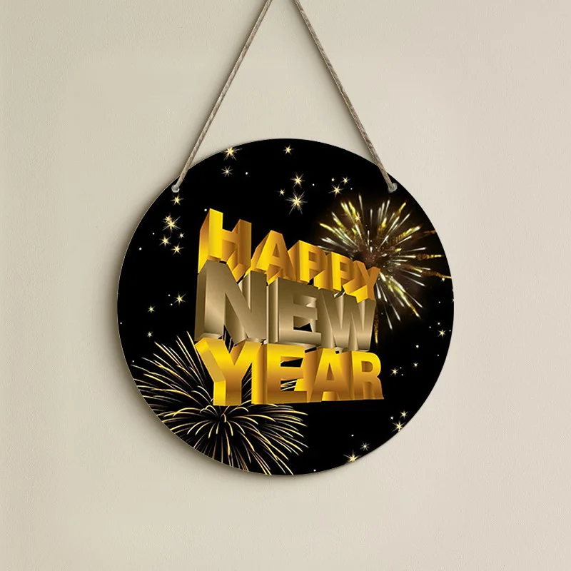 Vietnam Home Decor NEW YEAR Round Wood Door Hanging Sign Beautiful Wooden Wall Craft
