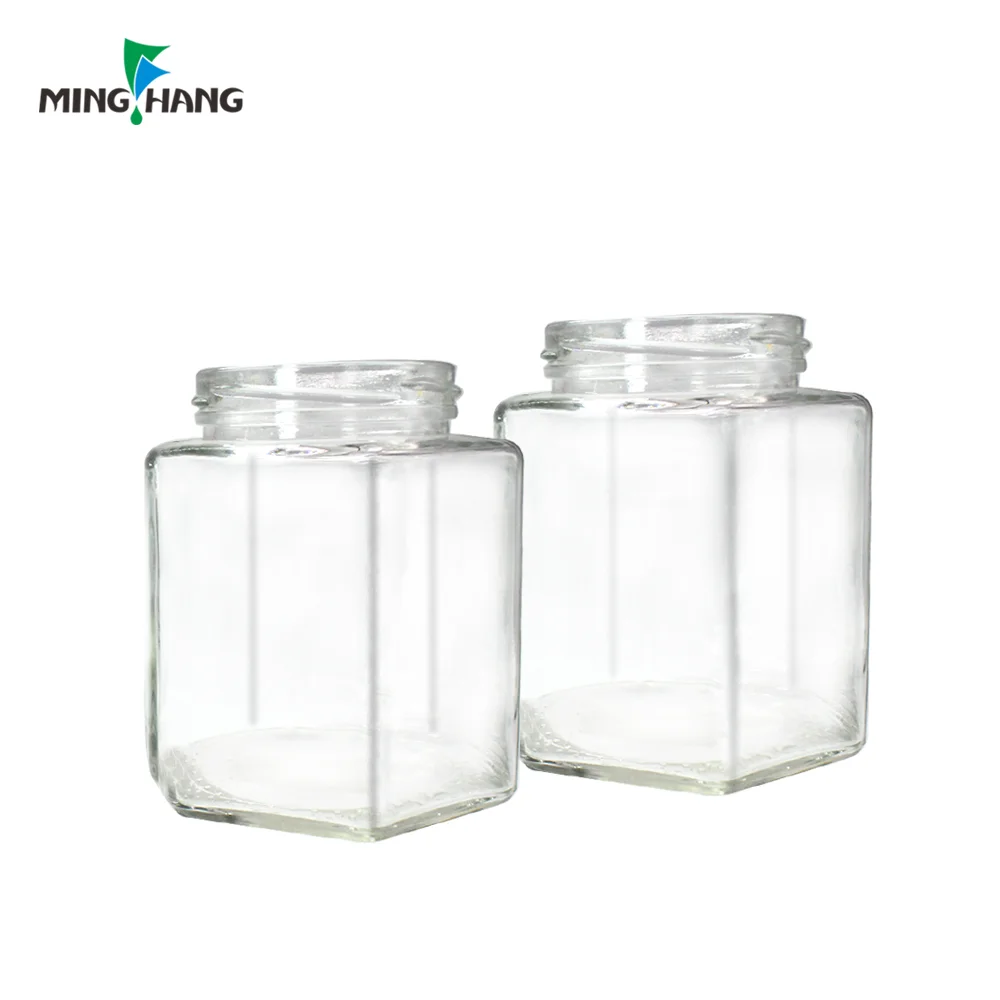  45-730ml Empty Hexagonal Honey Storage Glass Jars With