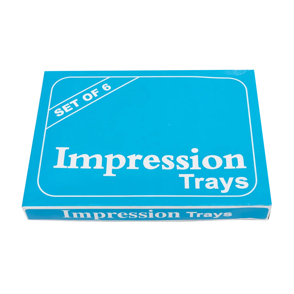 High Quality Dental Autoclavable Metal Impression Trays Stainless Steel Upper Lower Dental Perforated Impression Trays for 6 pc