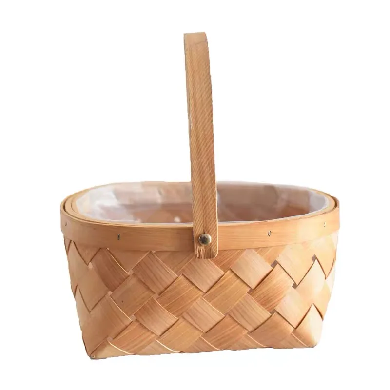 Mini Bamboo Woven Basket Miniature Flower Basket Dollhouse Picnic Basket Tiny Party Favor Container