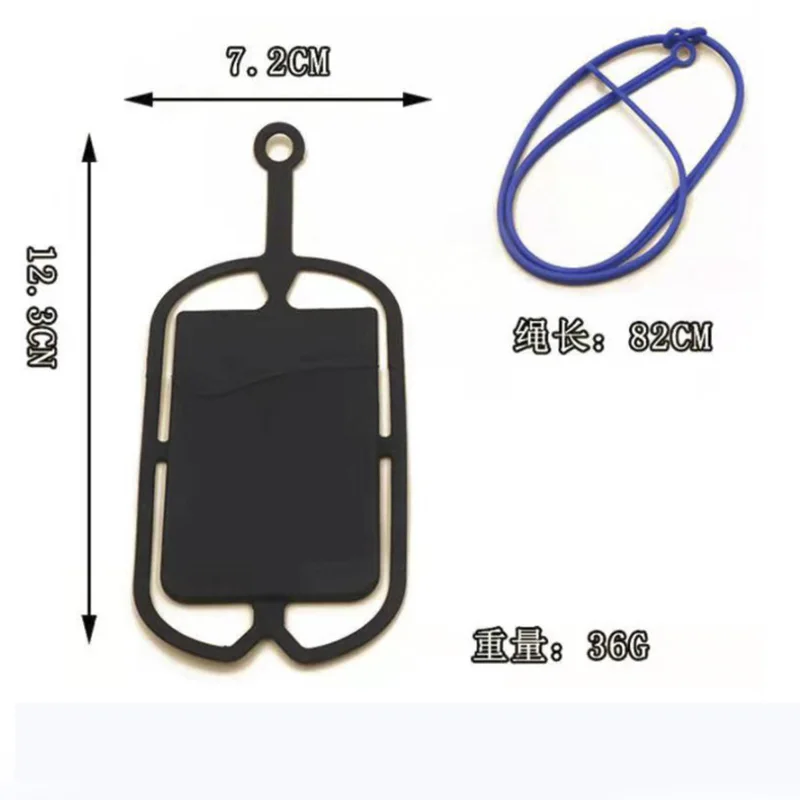 Promotional Cheap Custom Logo Universal Silicone Mobile Phone Lanyard with Card Pocket Silicone Lanyard mobile Holder