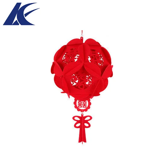
Chinese Golden Wedding Felt lantern Chinese new year newly design red felt hanging lanterns for sale 