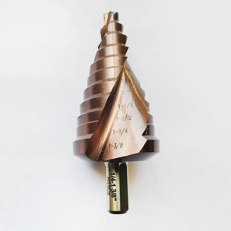 HSS step drill bit titanium coated step core drilling bits for aluminum Wood Metal Drilling