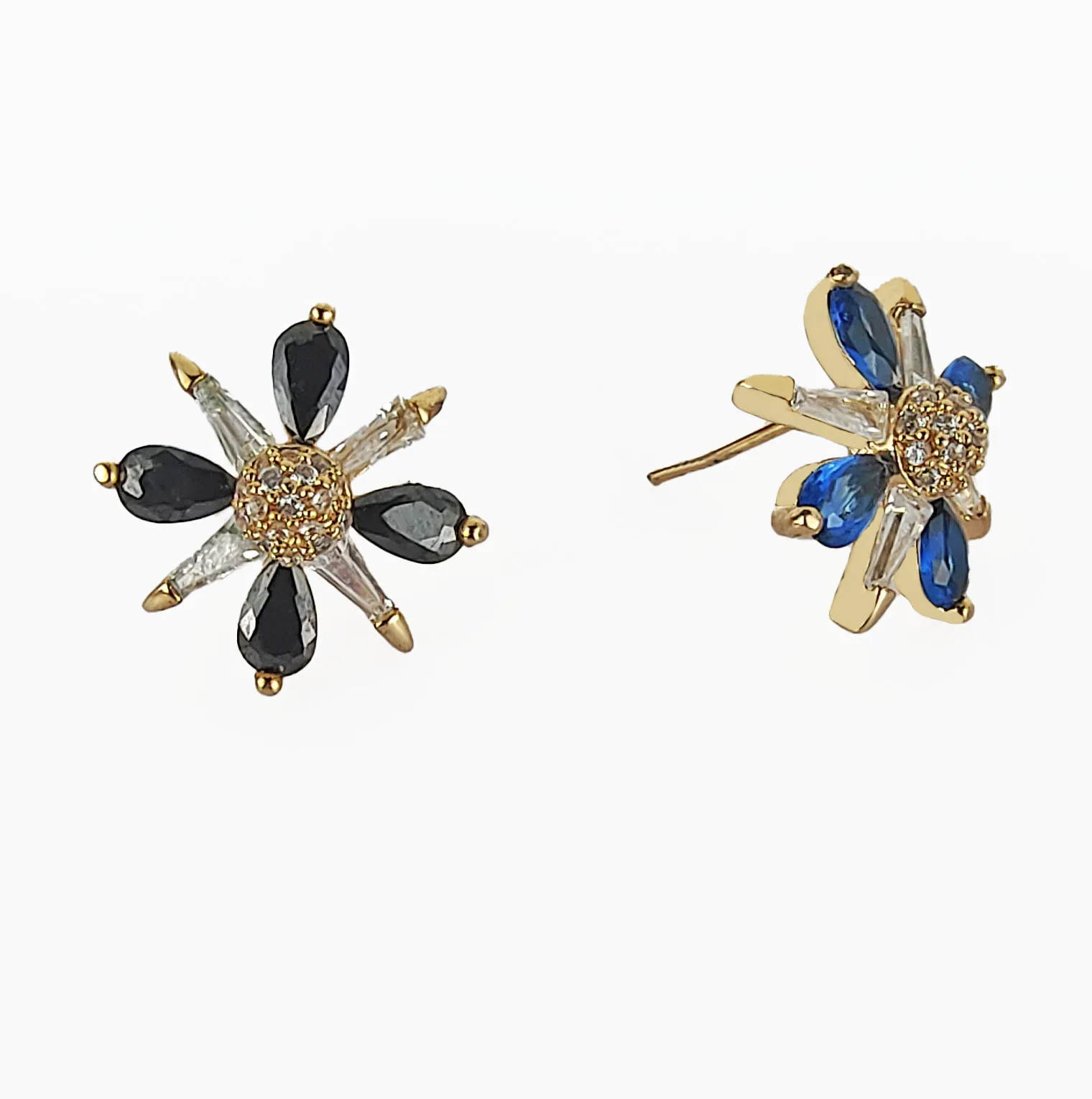 fashion jewelry wholesale circle jewelry mini women summer 18k gold plate hypoallergenic flower zirconia stud earring