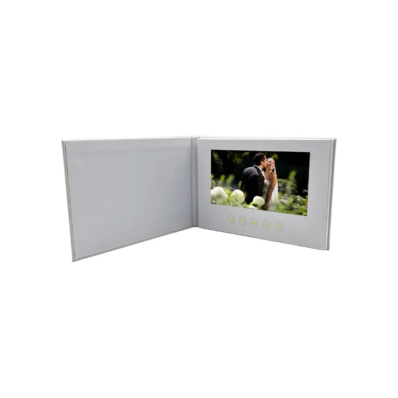 Popular of linen 7 inch for election hardcover interactive memories photo book and video brochure white