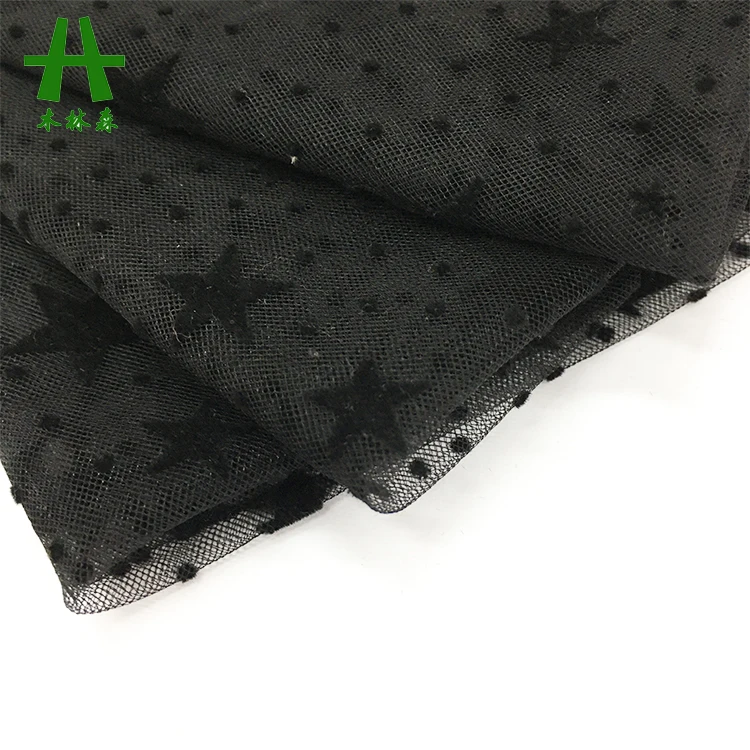 Mulinsen Textile Fancy Design Flocking 100% Nylon Mesh Fabric Shapewear