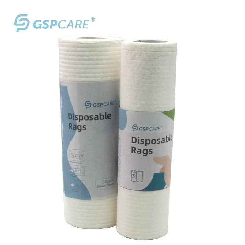 Factory Direct sale Big roll 250mm*250mm*50 sheets cheapest multi purpose absorb water clean paper wiping rags
