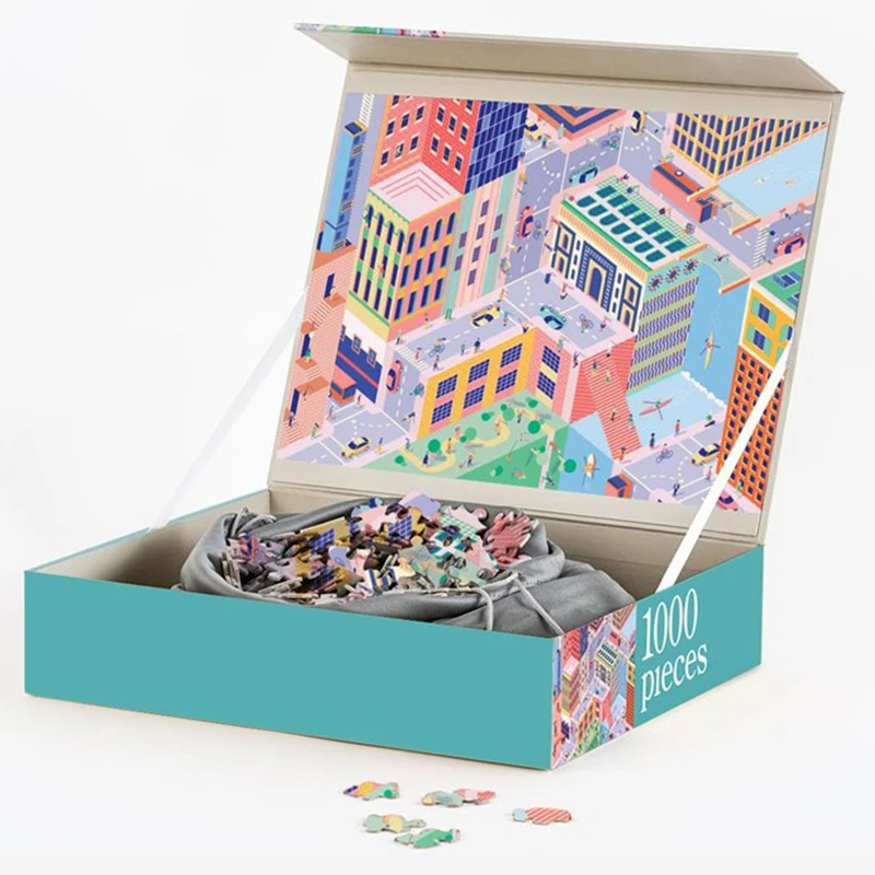 Wholesales customized education professional manufacturer hardboard puzzles game brain teaser colorful paper jigsaw puzzle