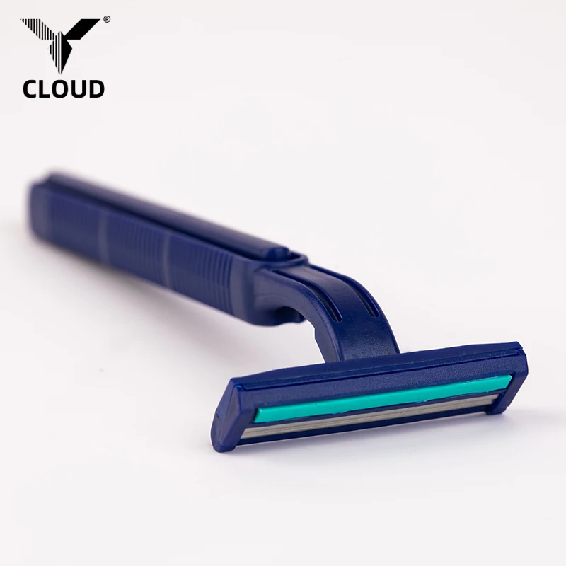disposable double edge shaving  safty razor personalized custom handle face male twin blade plastic