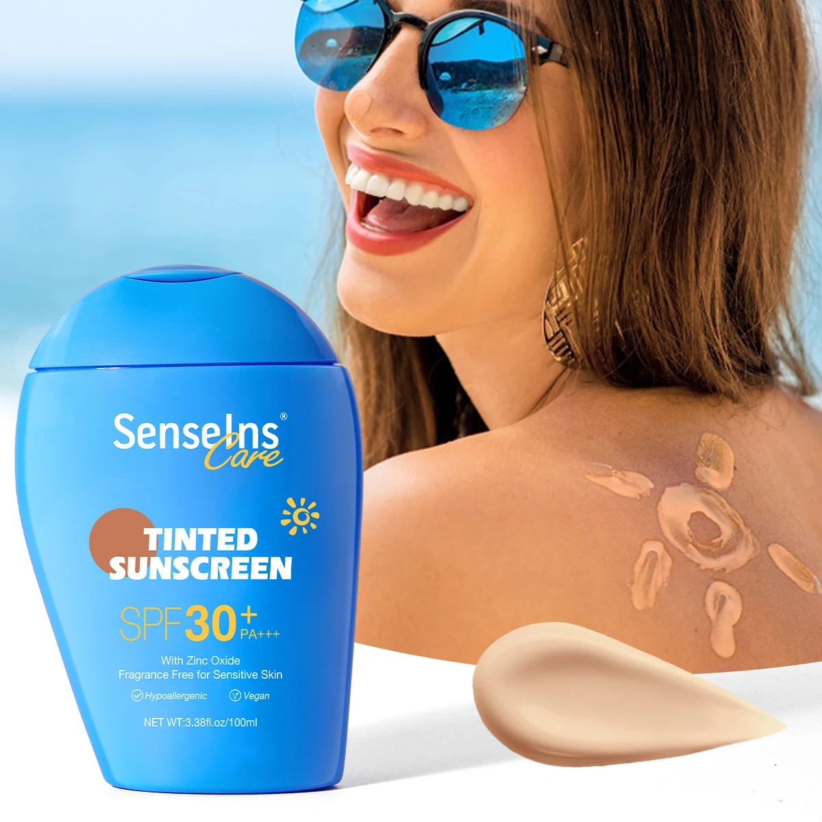 Spf 50 Sunscreen Private Label organic Tinted Moisturizer Anti UV Prevent Sunburn concealer Tinted Sunblock Sunscreen