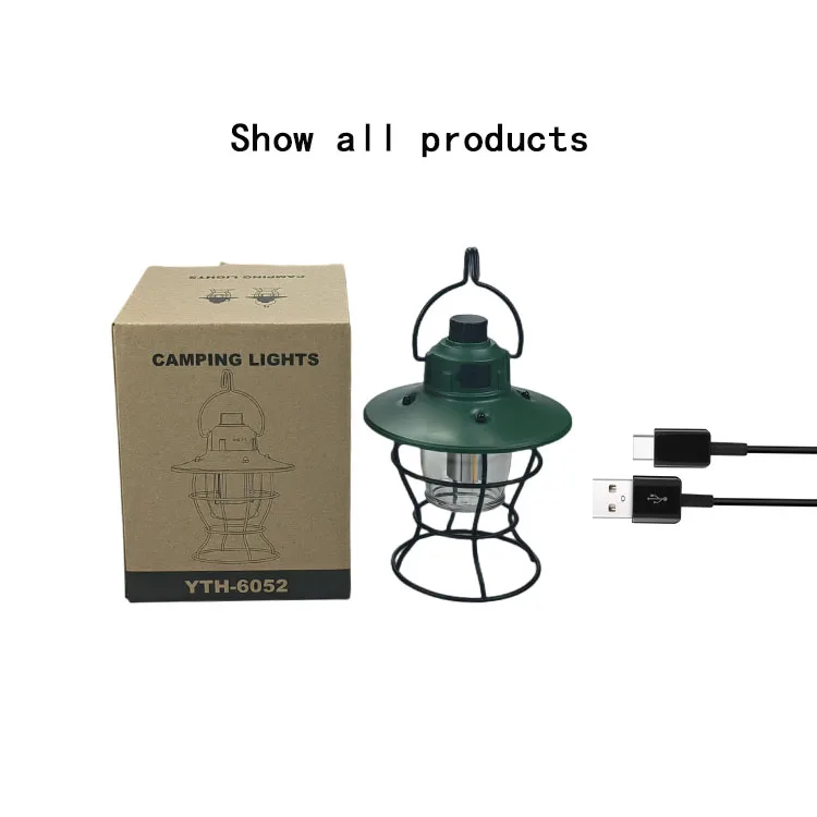 Portable Battery Powered Warm Vintage Style Led Camping Lantern for Garden Party