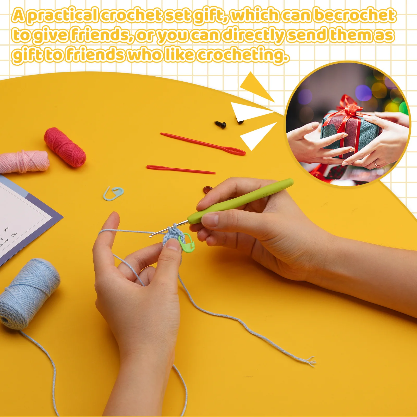 New DIY crochet Cartoon Animal Wool Felt Craft Handmade Needle Wool Pig Crocheting Knitting Kit For Beginners
