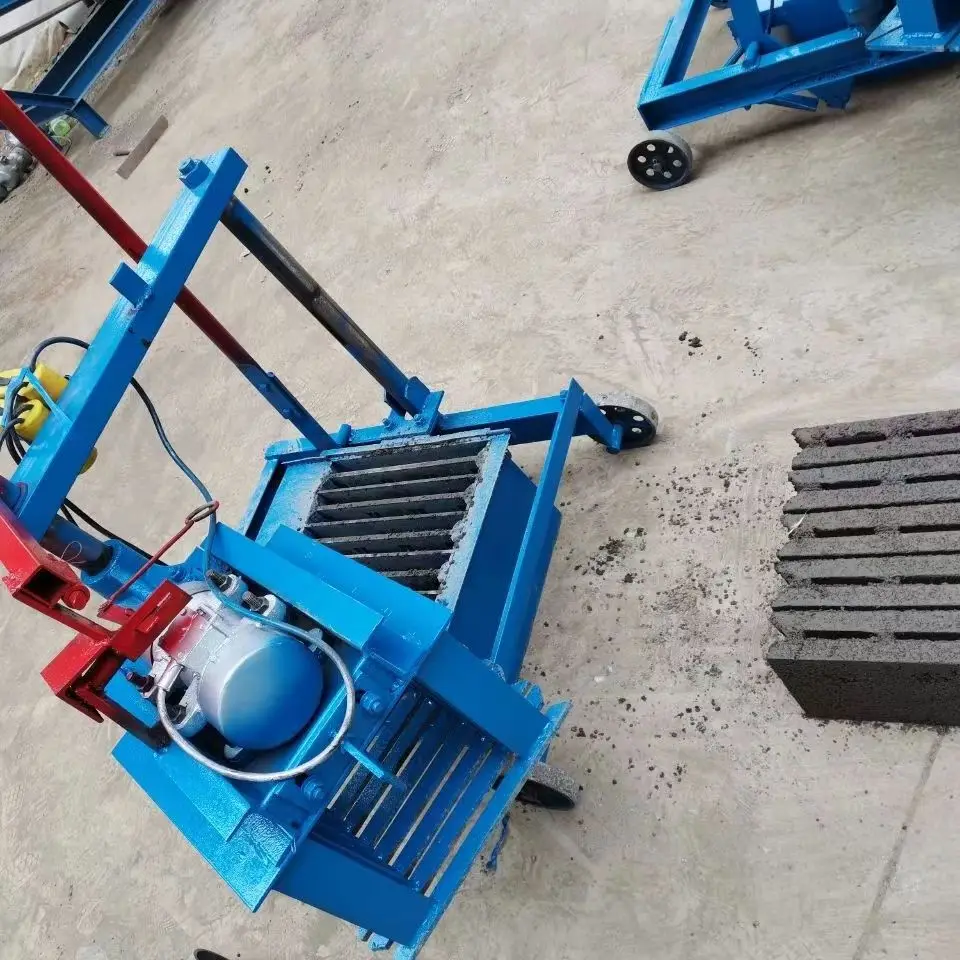 Single phase electric small mobile cement brick machine non burning one-time brick making machine