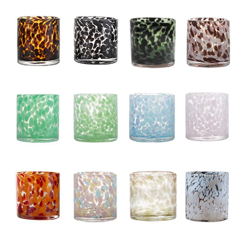 Hot Selling Nodic Luxury Hand Made Mouth Blown Cylinder Home Decoration Glass Candle Jars