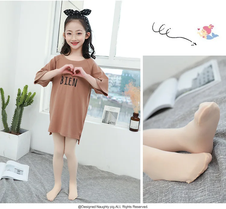 Multi Colors Compression Thin Kids Children Girl Tights White Skin Colors Stockings for girls dance tights