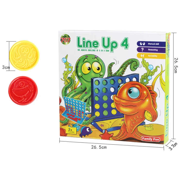 Foldable Plastic Educational Toys 4 in a Row Chess Set Board Game Small or Large