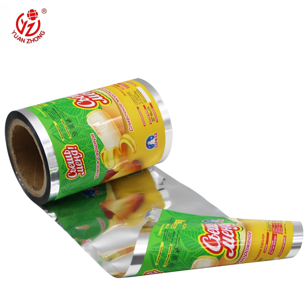 China Supplier OEM/ODM Automatic Packing Film Ice Candy Plastic Packaging Film And Bag, Printed Popsicle Packaging Roll Stock
