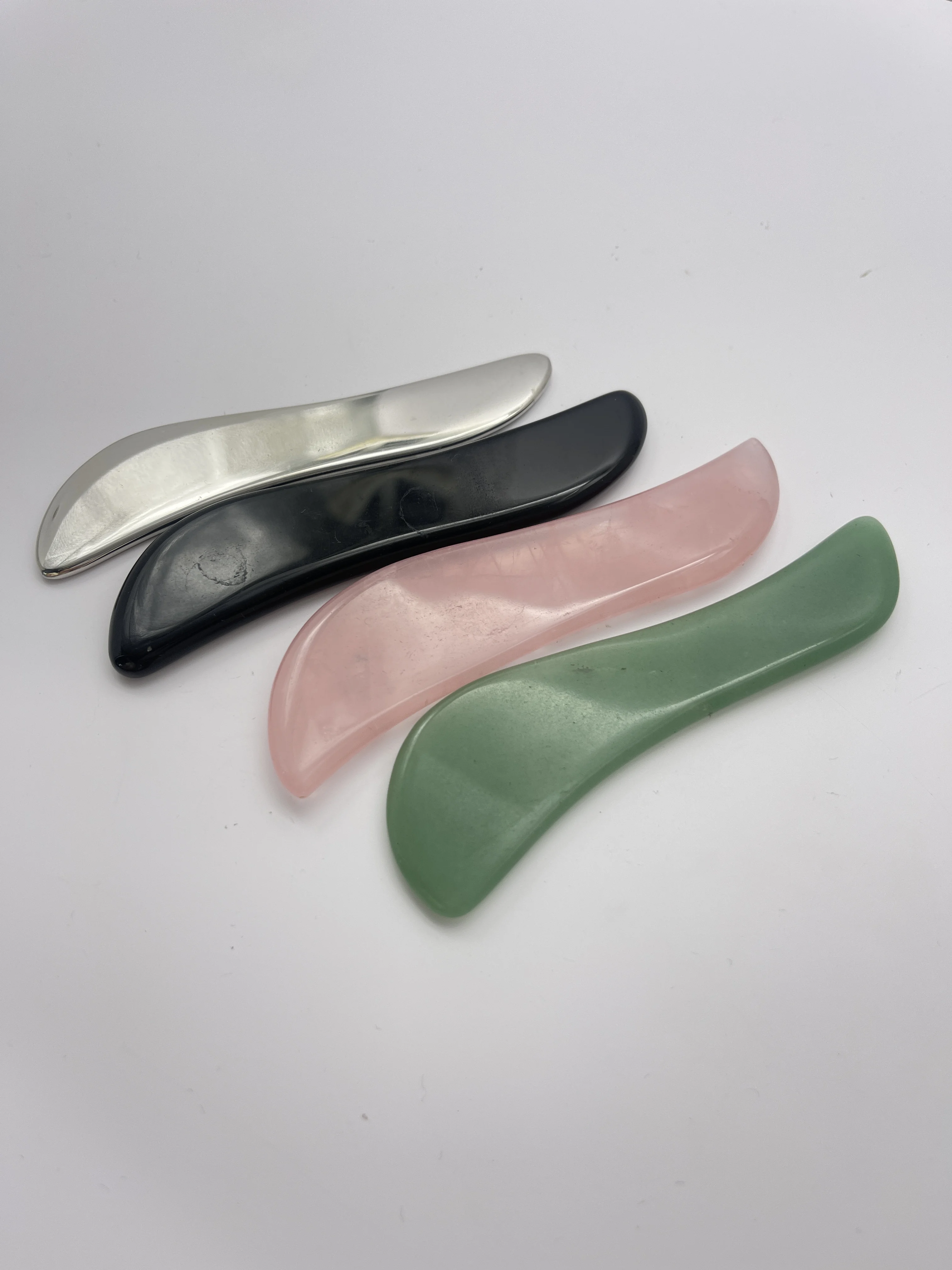 Jade Stone S shape Rose Quartz Gua Sha Wholesale Promotion 100% Natural Material