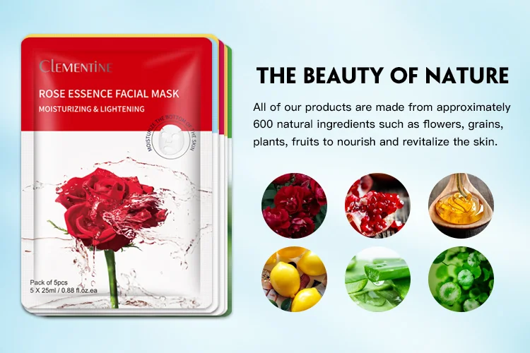 Customized private label organic korean beauty skin care sheet face mask whitening facial mask mascarillas faciales coreanas