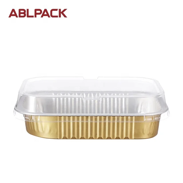 wholesale custom factory 320ml Airline container Disposable aluminium foil food containers baking pans dish plate with lid