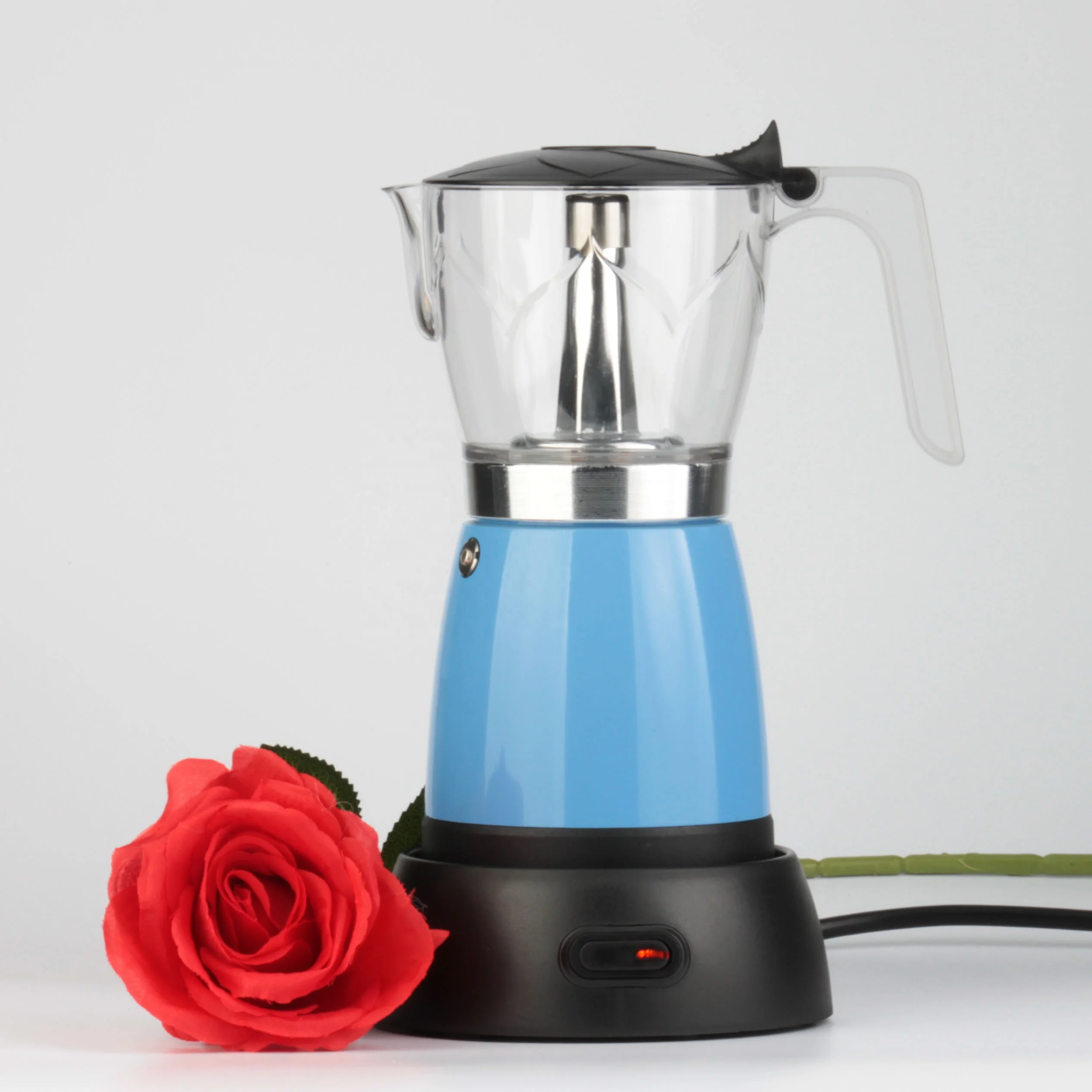 Hot sales 3-6 cup electric aluminum mocha Good Quality Portable Electric Moka Coffee Authentic Italian