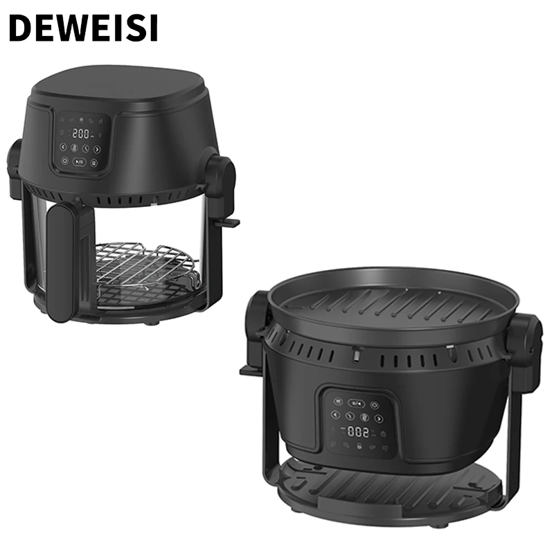 3L Air fryer with glass food container 2 in 1 multi function electric grill 1200 Watt kitchen electronic appliance