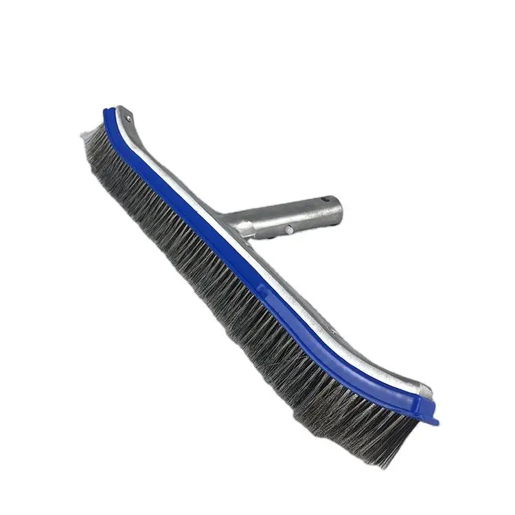 Factory wholesale pool accessories 18 inch plastic aluminum back wire wool swimming pool brush pool cleaning brush