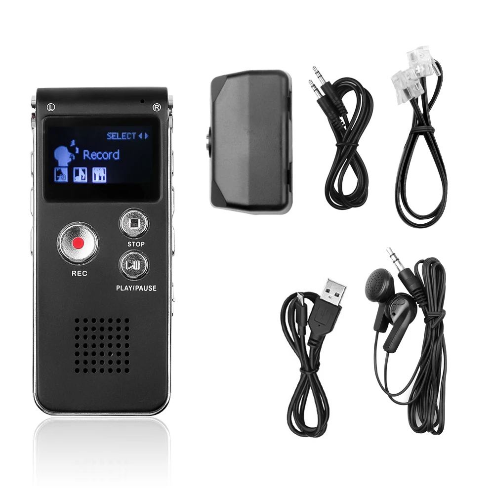 Multi - function Digital Voice 8G Professional Recorder With LCD Screen