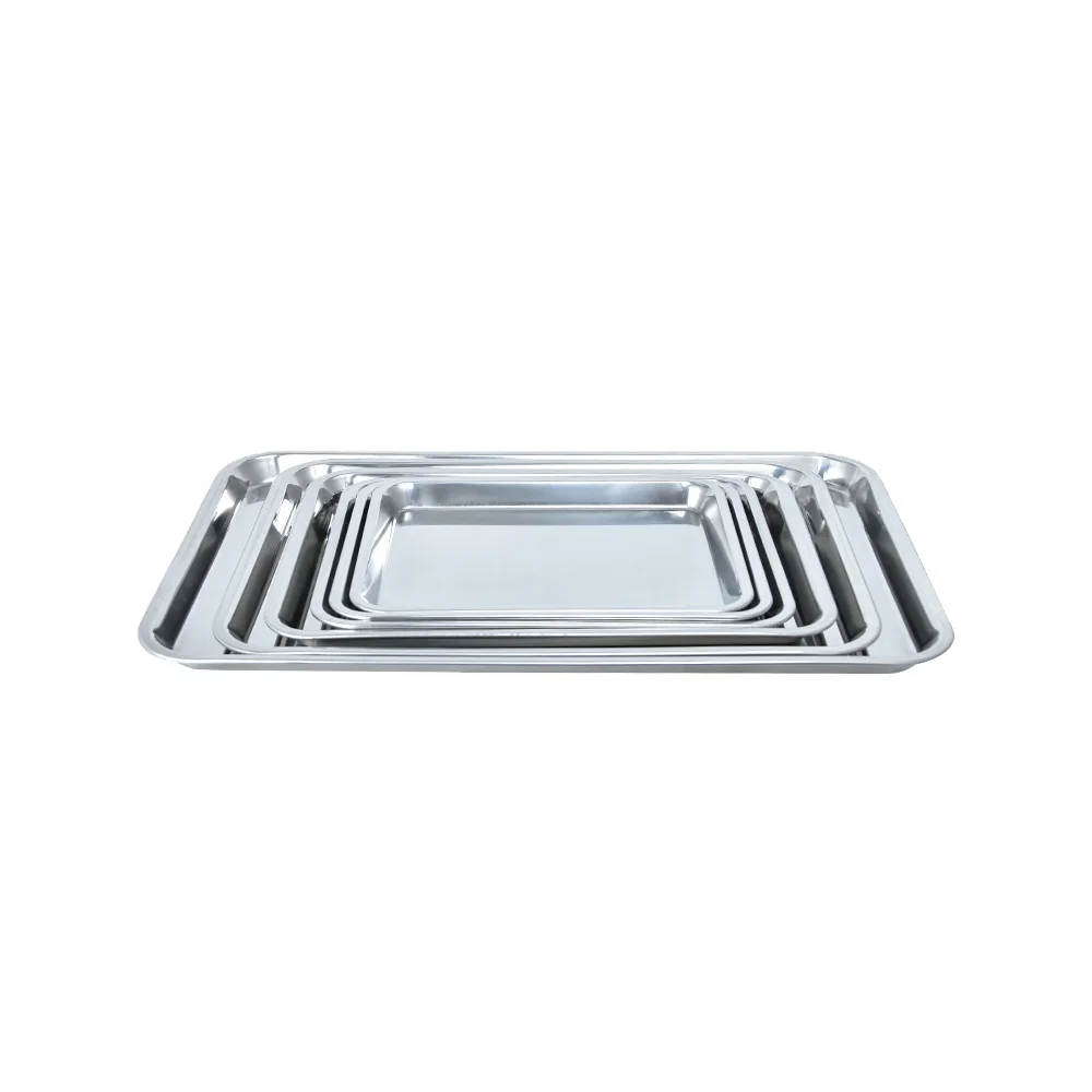 New Arrival Stainless Steel Tray Rectangle Food Serving Tray Baking Trays Pan Wholesale