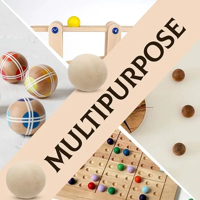 100 Pcs Round Wooden Balls without Holes Unfinished Natural Wood Craft Balls Custom Size Wooden Balls for Crafts and DIY Project