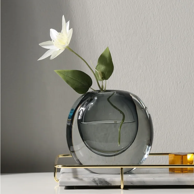 Ваза Bixuan из выдутого горлом стекла современный Декор для дома дизайнерские центральные части стола высококачественные толстые плотные однотонные стеклянные