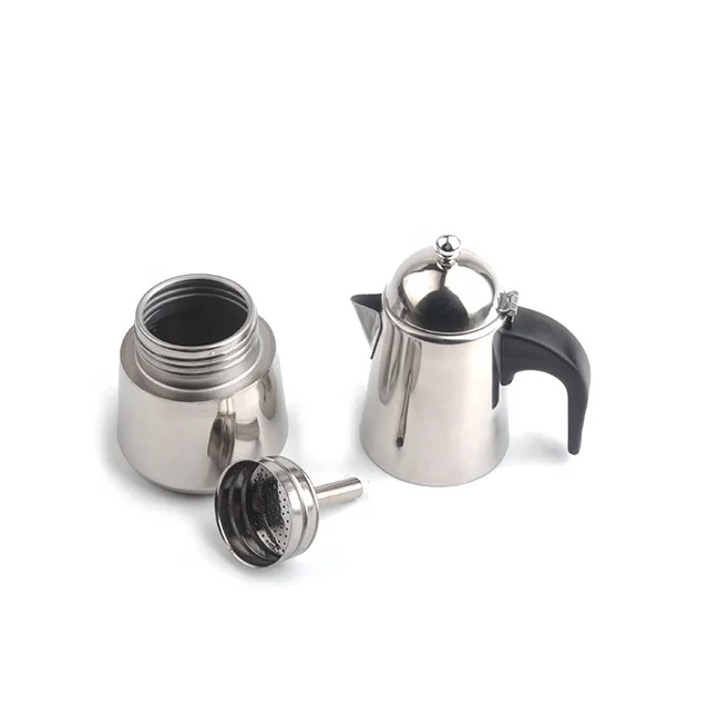 Stainless Steel Coffee Pot Classic Cafe Maker Moka Pot Suitable for induction cookers