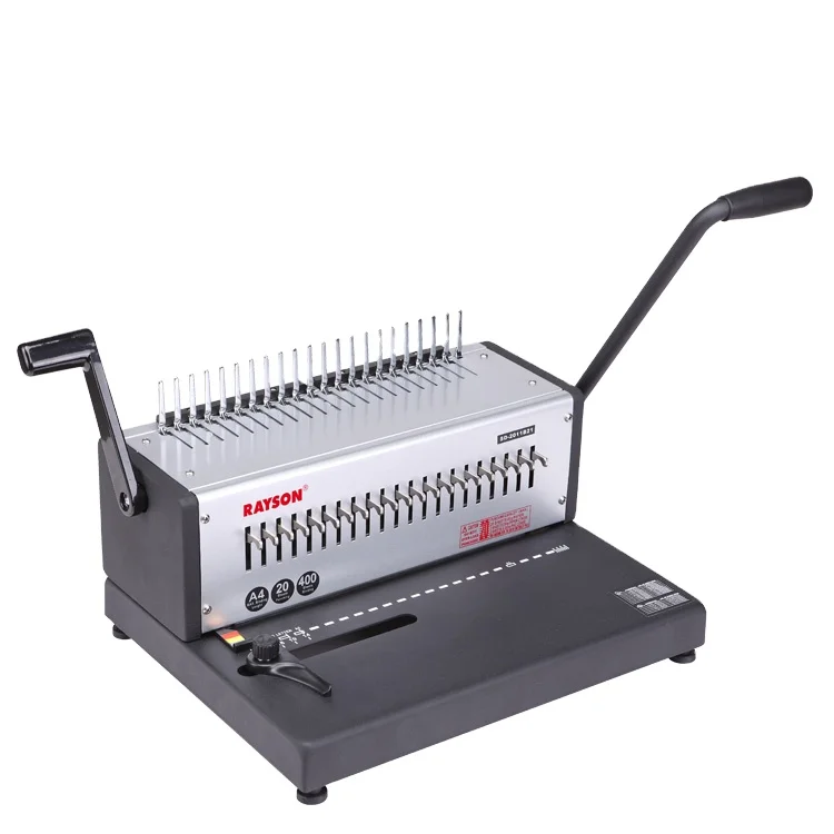 Factory Comb Binder RAYSON SD-2011B21 21 Holes Comb Apron Clip Strip Paper Comb Binding Machine