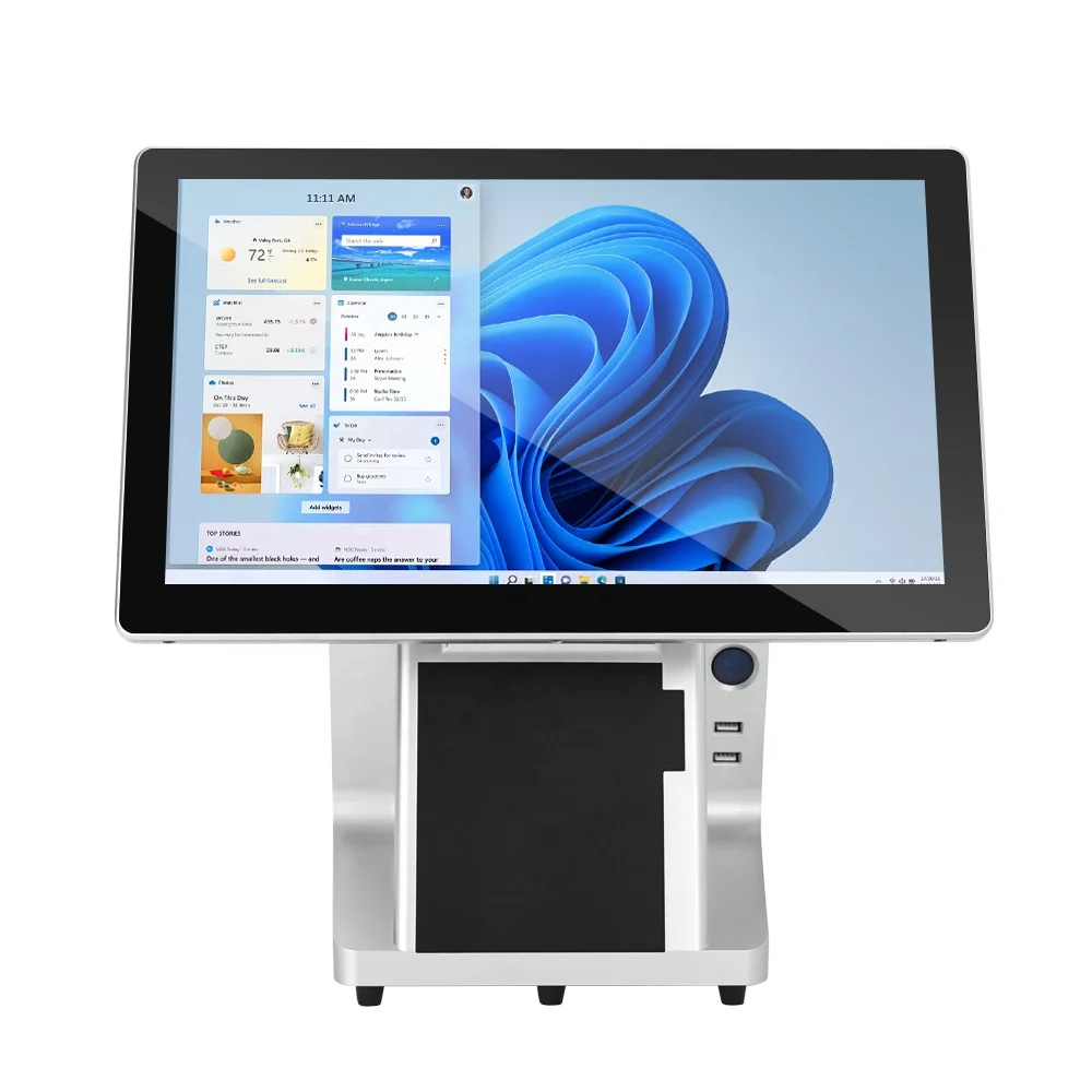 15.6+15.6 Inch Capacitive Dual Touch Screen Plastic shell Restaurant Pos Toast Pos All In One Pos Terminal