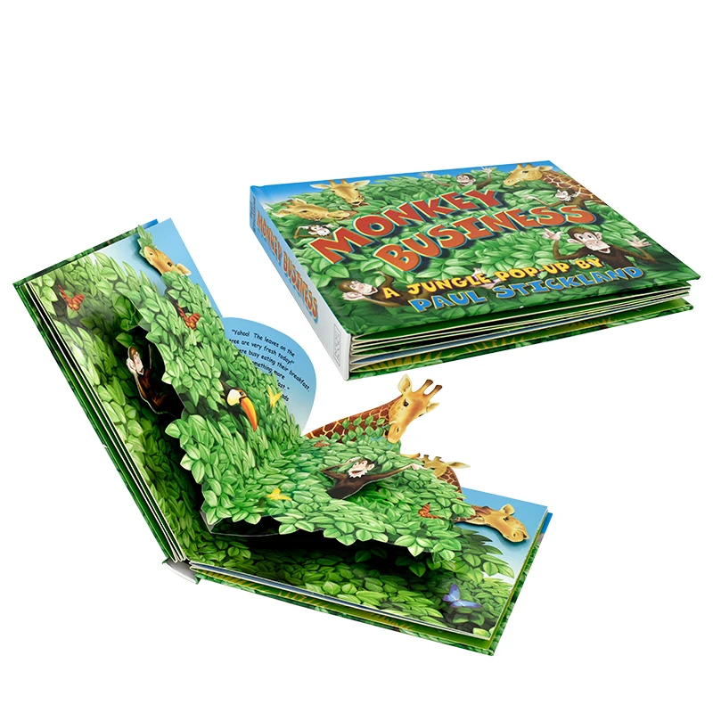 board book printer, hard cover die-cut play pop-up sensory children board book customized