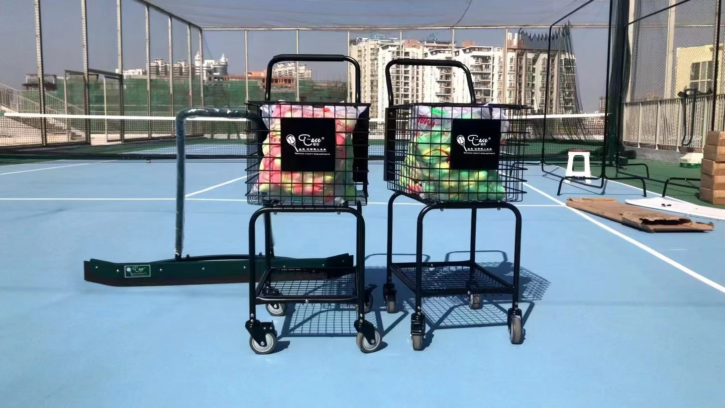 Factory ODM/OEM Portable ball cart for tennis ball cart  tennis cart large storage capacity holds 300 tennis balls