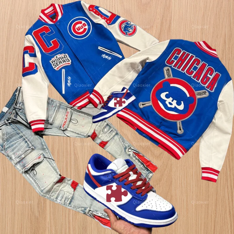 Custom logo chenille embroidery vintage streetwear  leather sleeve baseball letterman jacket for men