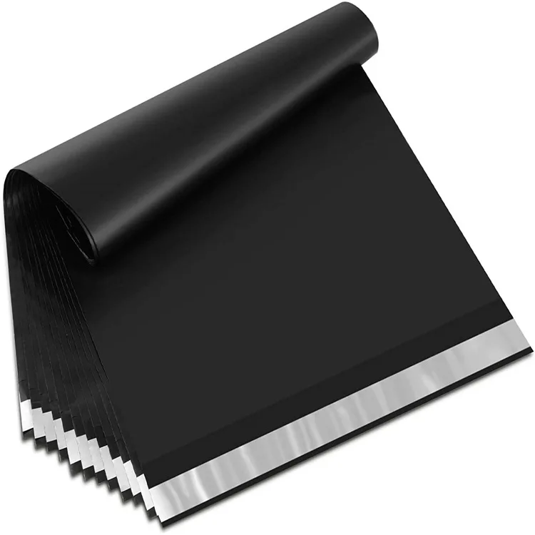 Custom Printed Logo Black Gold Poly Mailer Clothing Packaging Shipping Envelopes Plastic Courier Delivery Webshop Mailing Bag