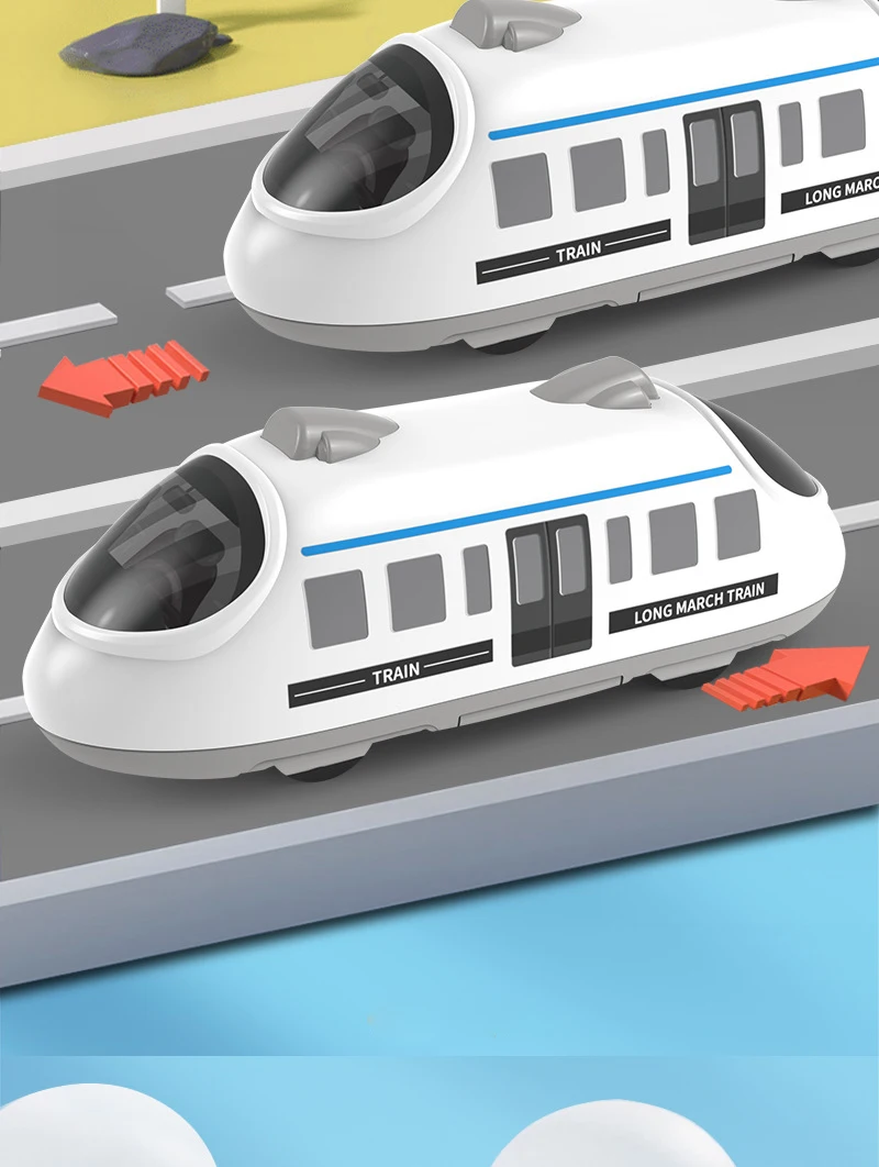 Cartoon Subway Forward and Backward Cartoon High Speed Rail Model Dinosaur Car Baby Crawl Car Toy