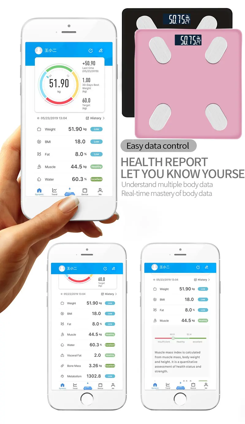 Body Fat And Water Content Testing Bathroom Scale, Wifi App Control Smart Bmi Body Fat Electronic Digital Weight Scale