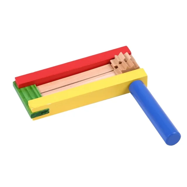 Детская развивающая деревянная погремушка из натурального дерева