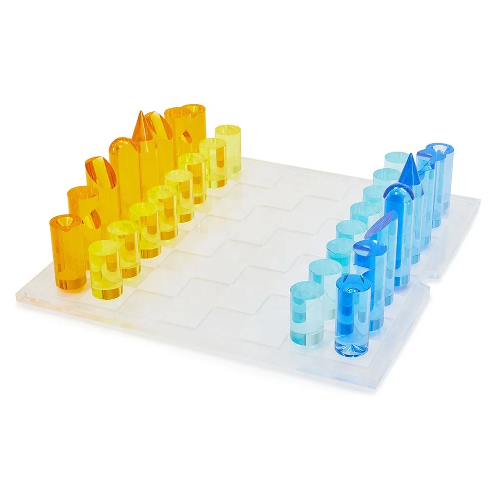Luxury orange blue pmma chess set /giant chess set/chess set glass
