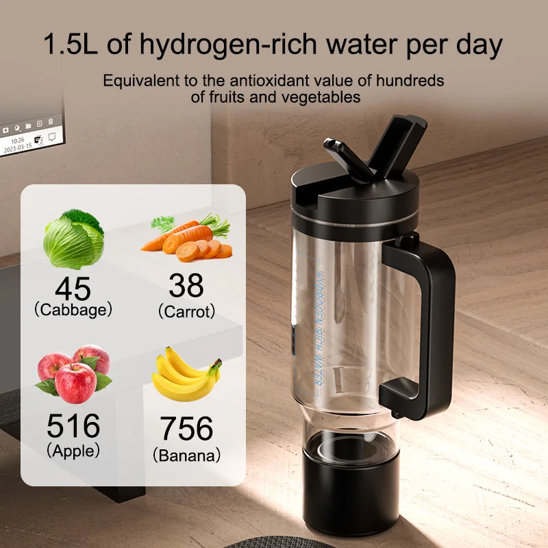 4000mAh battery 1000ml portable household SPE PEM platinum titanium hydrogen water bottle