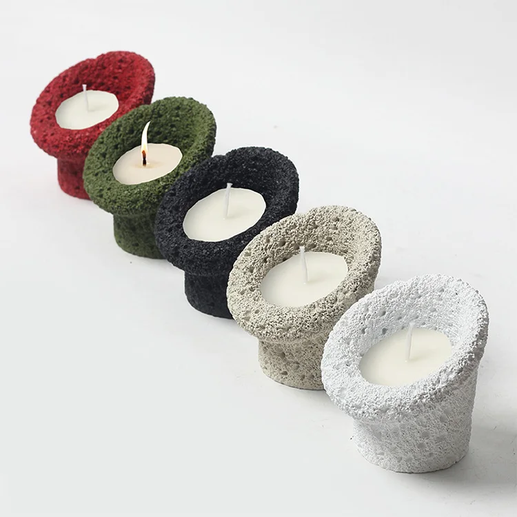 Creative simple solid color cement candle holder home decoration container candle holder lantern
