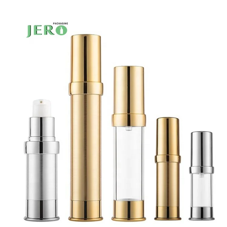 Fast delivery 5ml silver airless pump bottles 60ml airless pump bottle 10ml airless pump bottle silver