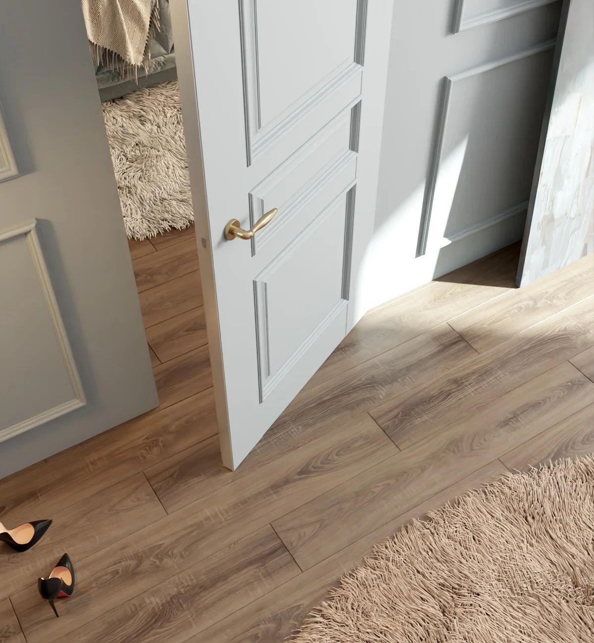 Modern Composite Wooden Door Waterproof Interior Door for House and Villa Finished Surface