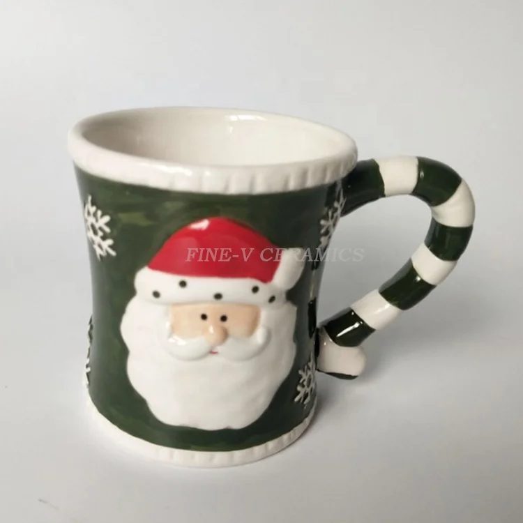 Custom Creative water cup export Santa Claus hand-painted dolomite ornaments christmas ceramic boot mug